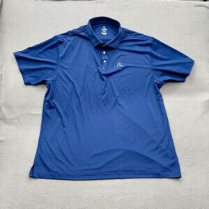 Rhoback Polo Shirt Mens 2XL Blue Performance Golf Stretch Casual Athletic
